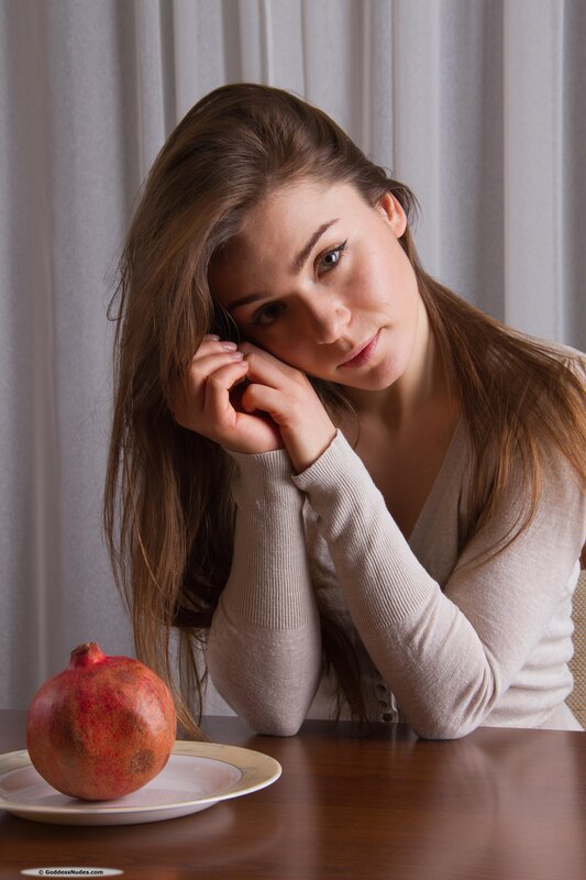 Woman with Pomegranate — Brown