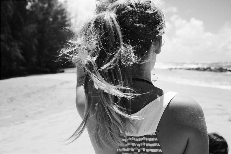 Woman with Ponytail at Beach