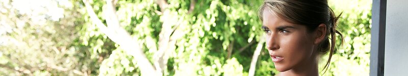 Woman with Ponytail — Green, Serene, Afternoon, Photograph, Trees, Window