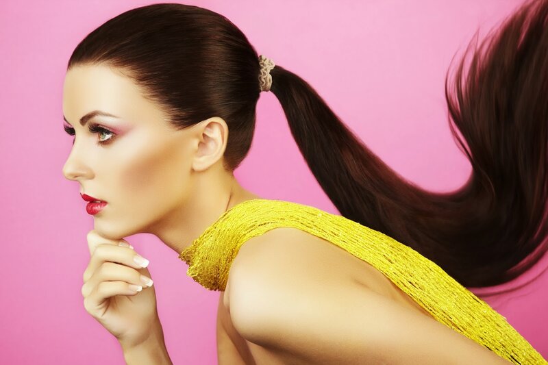 Woman with Ponytail — Pink