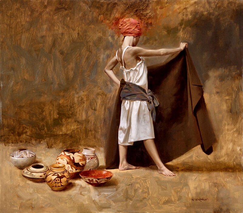 Woman with Pottery — Brown