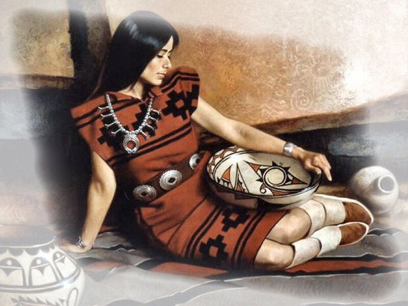 Woman with Pottery