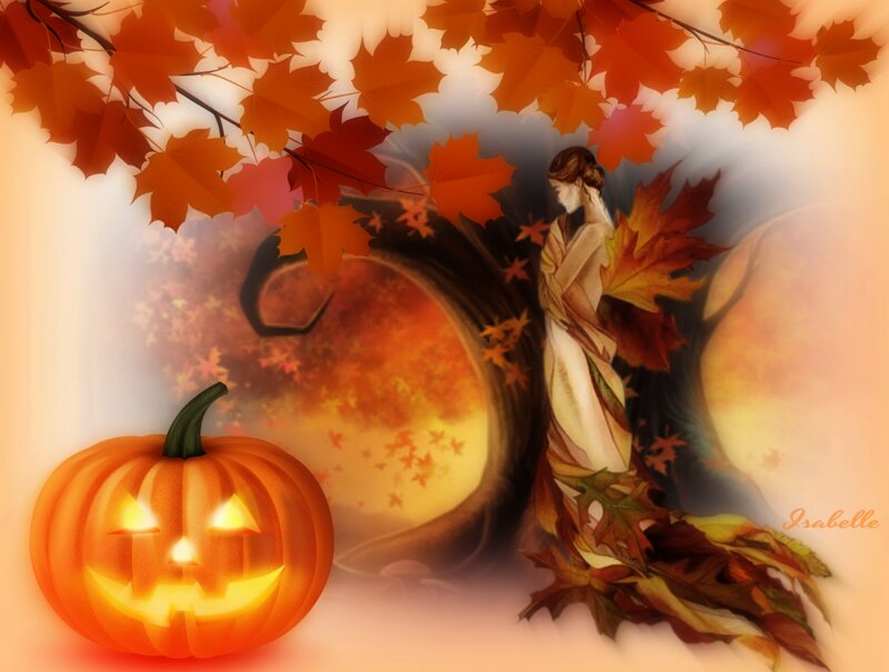 Woman with Pumpkin — Orange, Autumnal