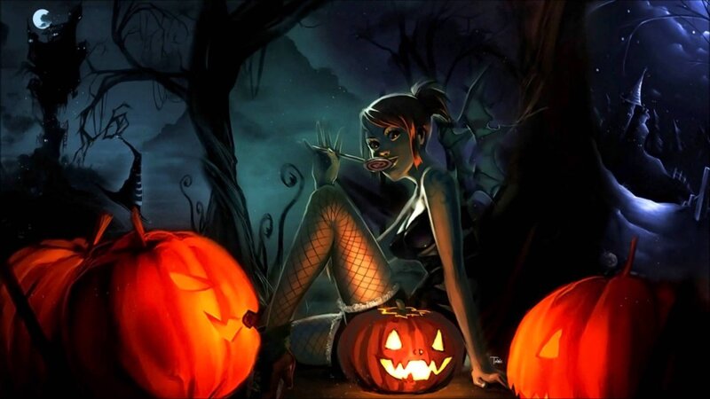 Woman with Pumpkin — Orange, Dark