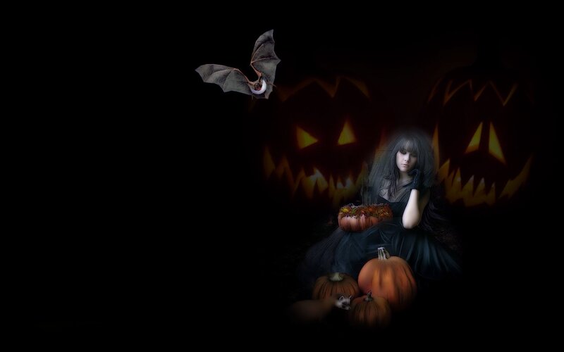 Woman with Pumpkins — Black