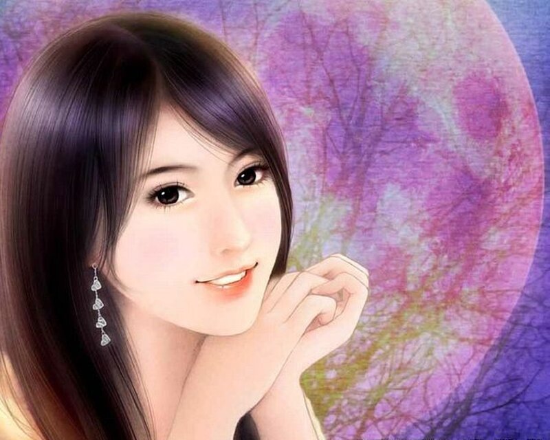woman with purple background