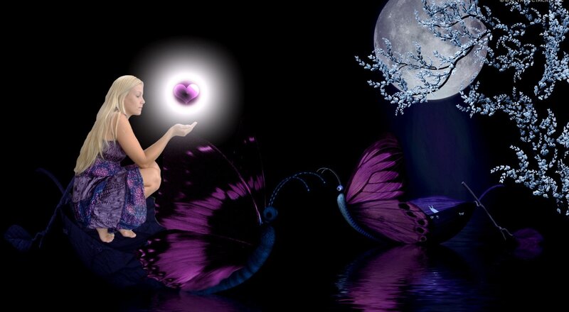 Woman with Purple Butterfly — Serene