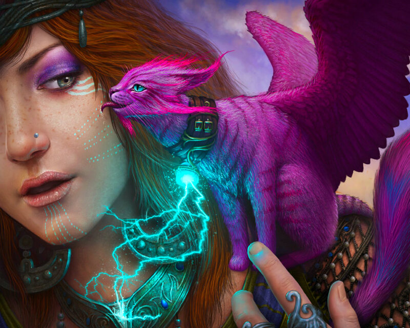 Woman with Purple Dragon — Dramatic