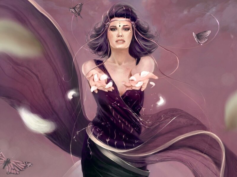 Woman with Purple Dress — Dramatic