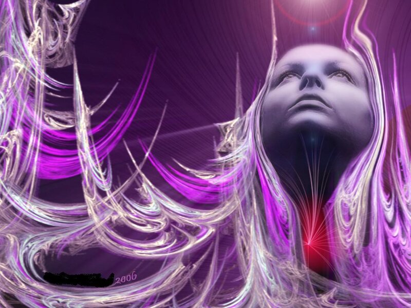 woman with purple energy