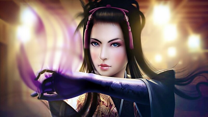 Woman with Purple Energy — Dramatic, Digital Art
