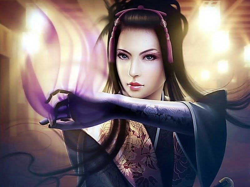 Woman with Purple Energy — Dramatic