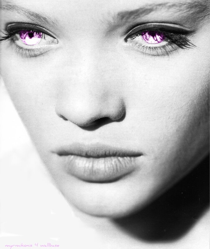 woman with purple eyes