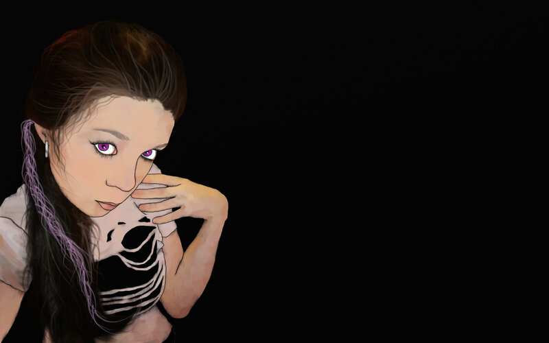 woman with purple eyes
