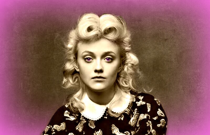 Woman with Purple Eyes — Dramatic, Photograph