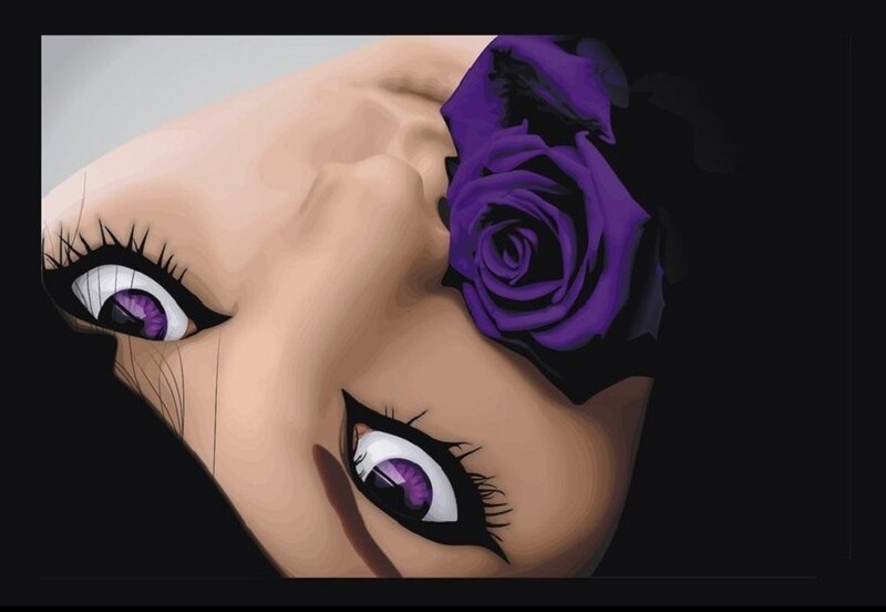 Woman with Purple Eyes — Dramatic