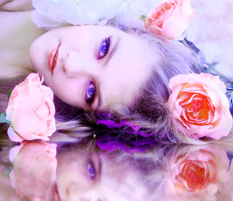 Woman with Purple Eyes — Pink
