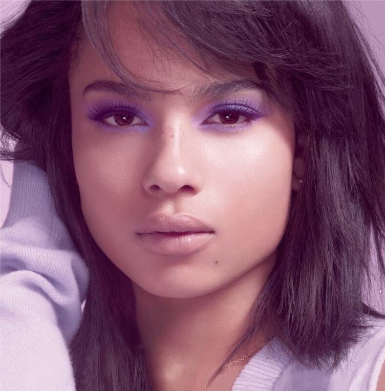 woman with purple eyeshadow