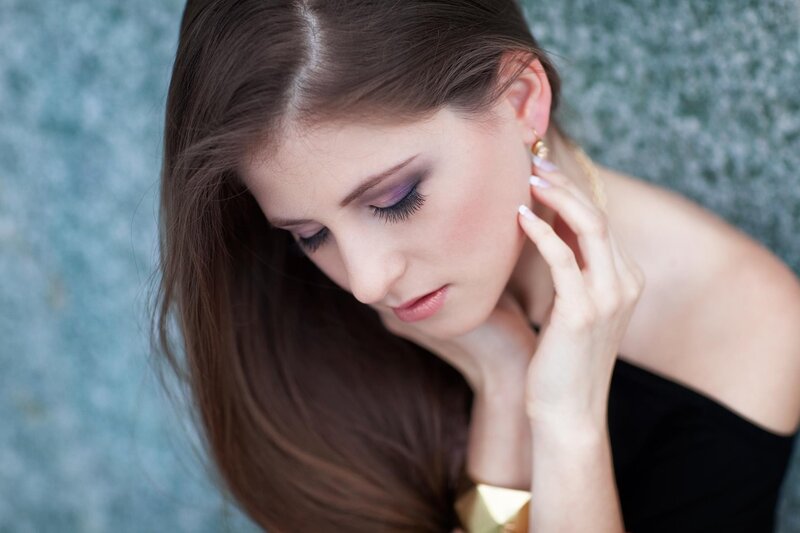 woman with purple eyeshadow