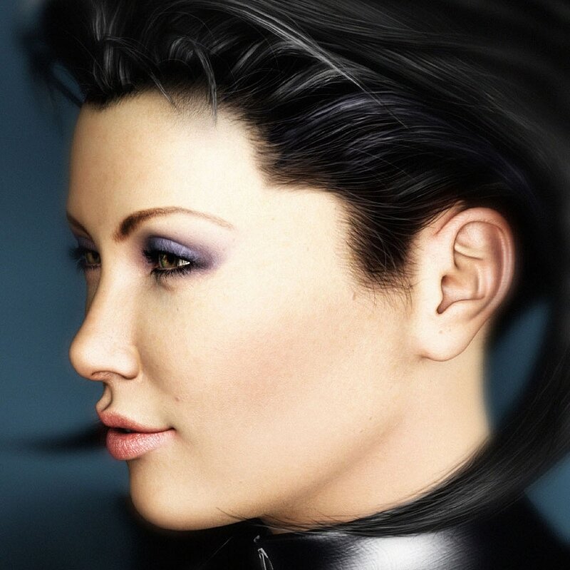 Woman with Purple Eyeshadow — Black, Dramatic