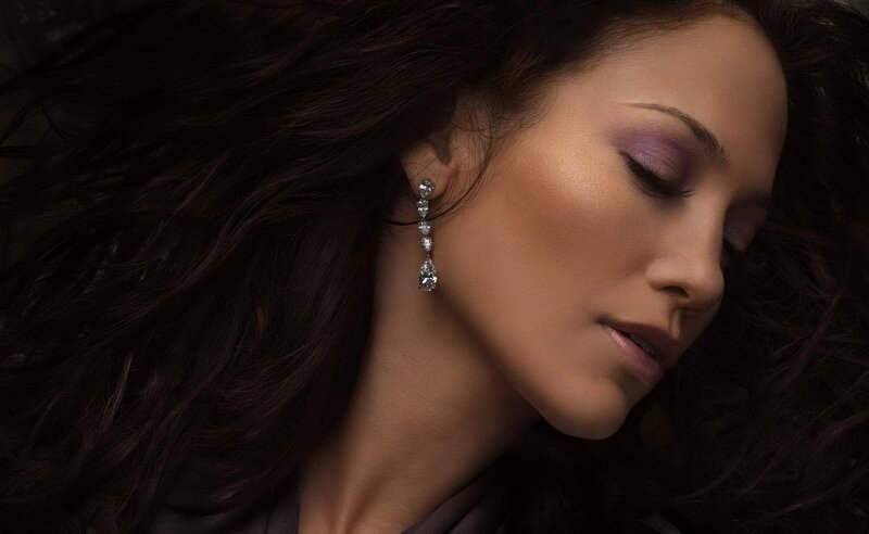Woman with Purple Eyeshadow — Dramatic, Photograph