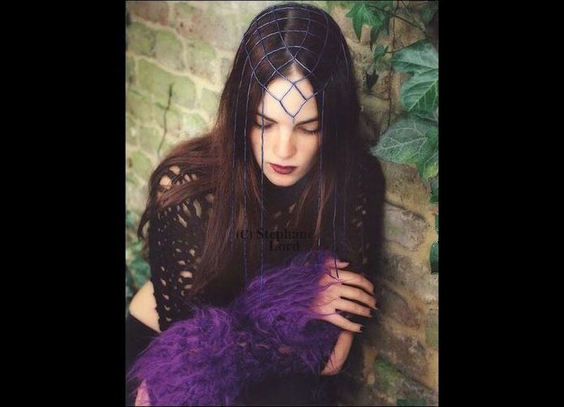 Woman with Purple Feather Boa — Dramatic