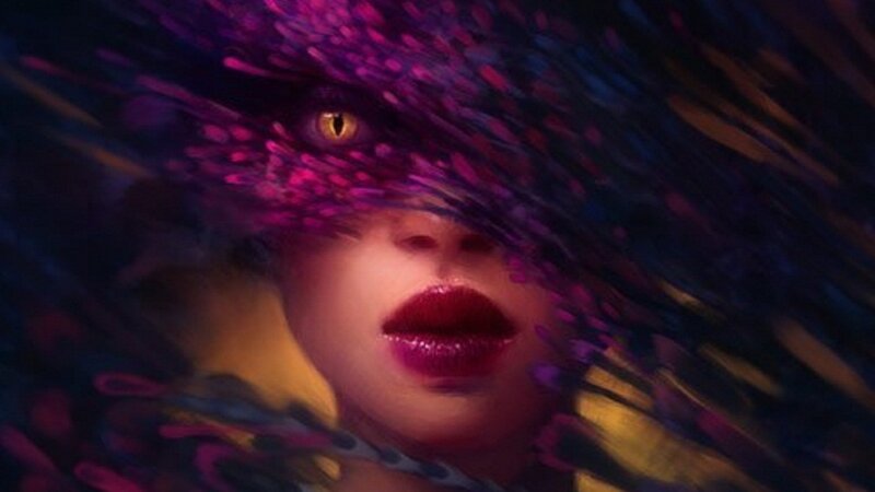 Woman with Purple Feathers — Dramatic, Digital Art