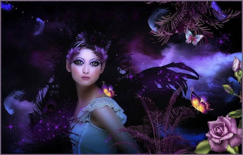Woman with Purple Feathers — Fantasy