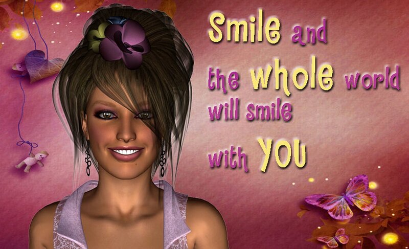 Woman with Purple Flower — Pink