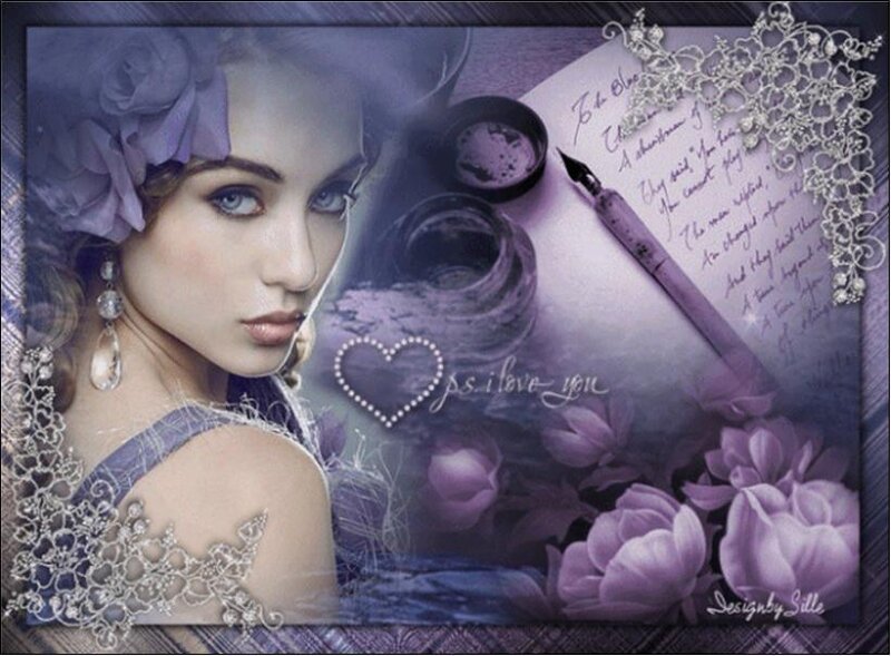 woman with purple flowers