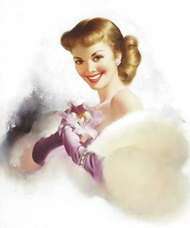 woman with purple gloves