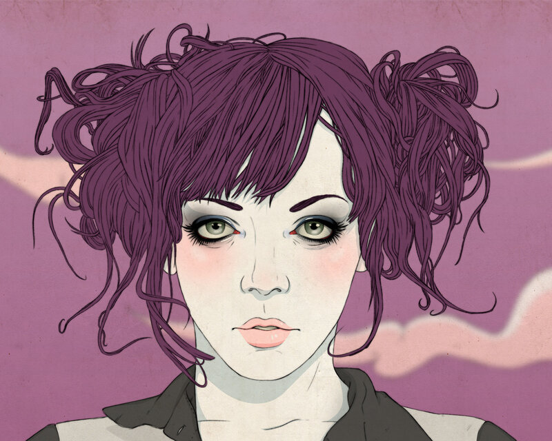 woman with purple hair