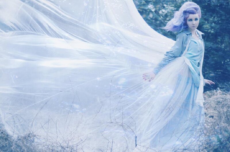 Woman with Purple Hair — Blue, Ethereal