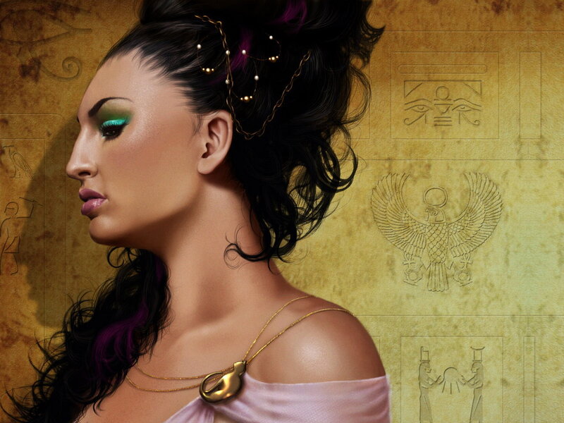 Woman with Purple Hair — Brown, Dramatic