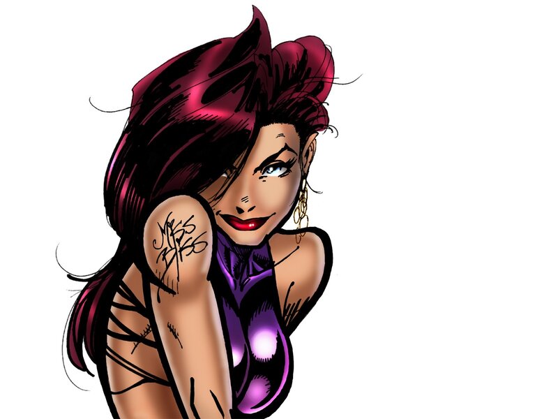 Woman with Purple Hair — Confident, Comic