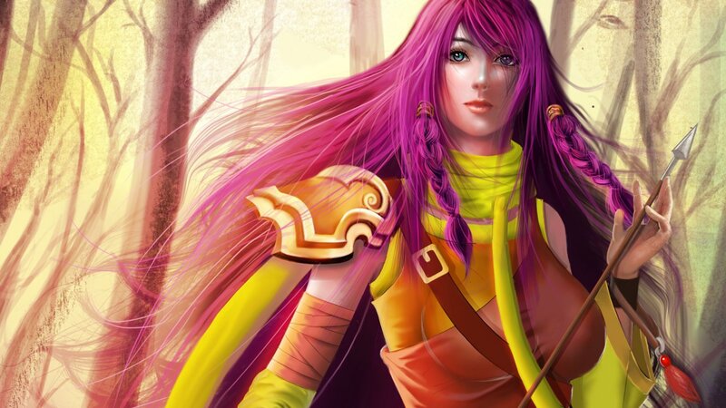 Woman with Purple Hair — Dramatic, Afternoon