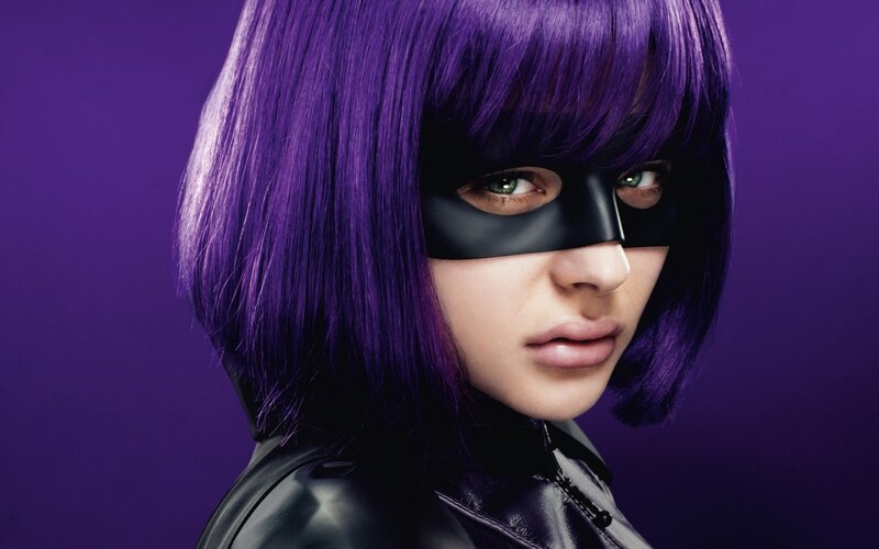 Woman with Purple Hair — Dramatic, Photograph, Mask