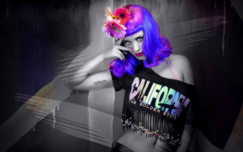 Woman with Purple Hair — Dramatic