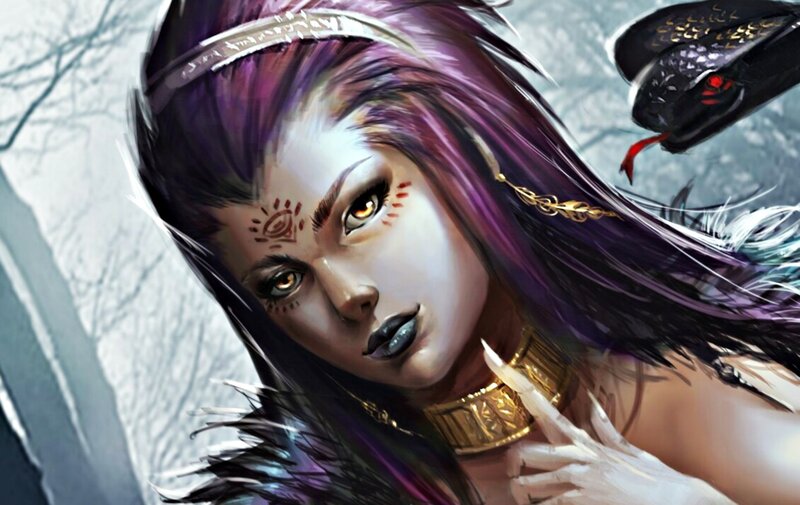 Woman with Purple Hair — Dramatic, Winter