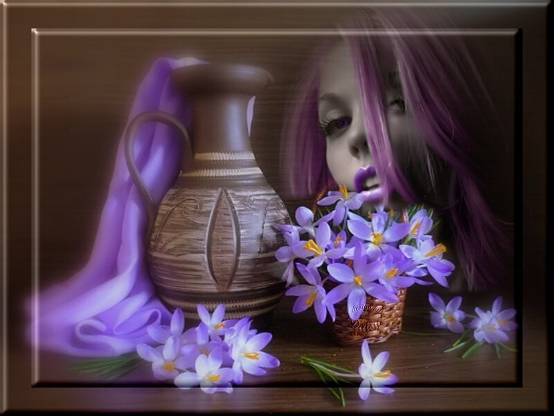 Woman with Purple Hair — Dreamy, Digital Art