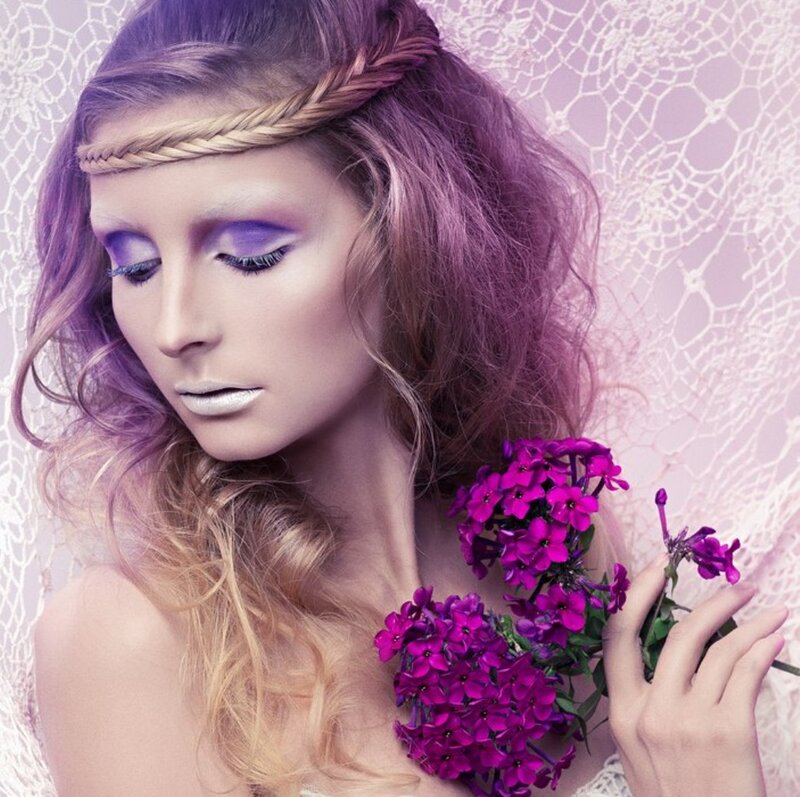 Woman with Purple Hair — Dreamy, Photograph