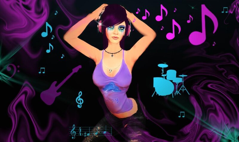 Woman with Purple Hair — Energetic