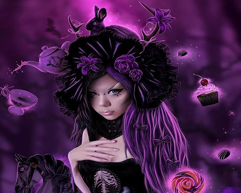 Woman with Purple Hair — Fantastical, Night