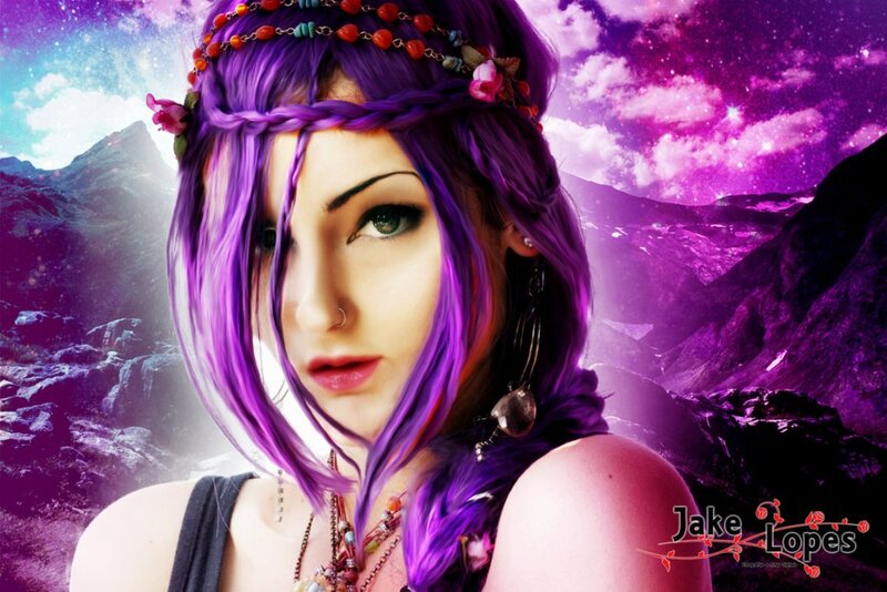 Woman with Purple Hair — Fantasy, Night