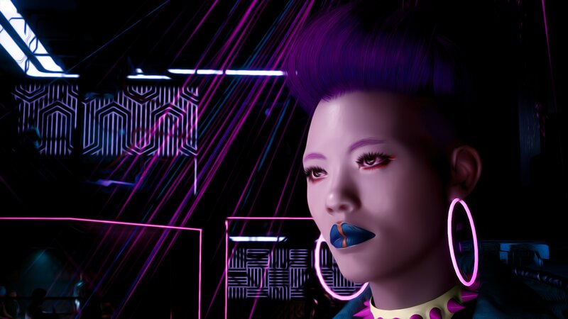 Woman with Purple Hair — Futuristic
