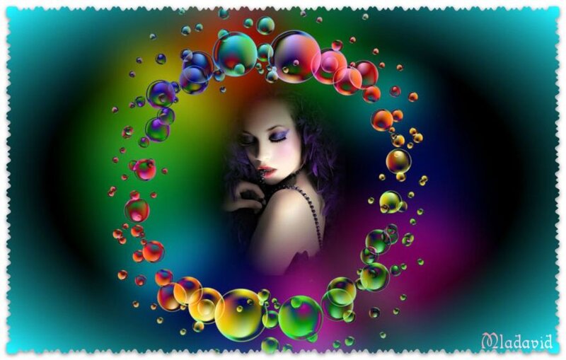 Woman with Purple Hair — Green, Dreamy