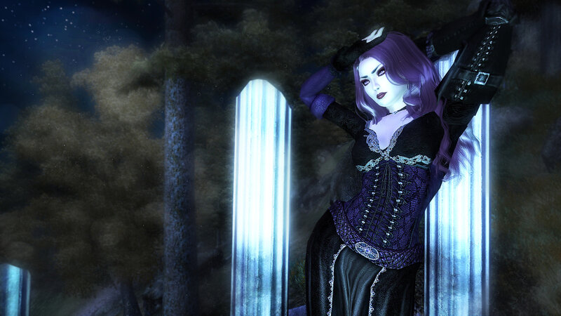 Woman with Purple Hair — Mysterious, Night