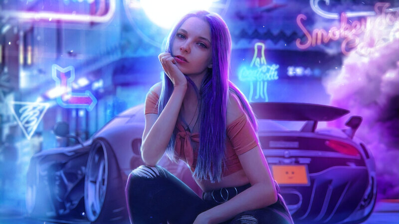 Woman with Purple Hair — Nocturnal