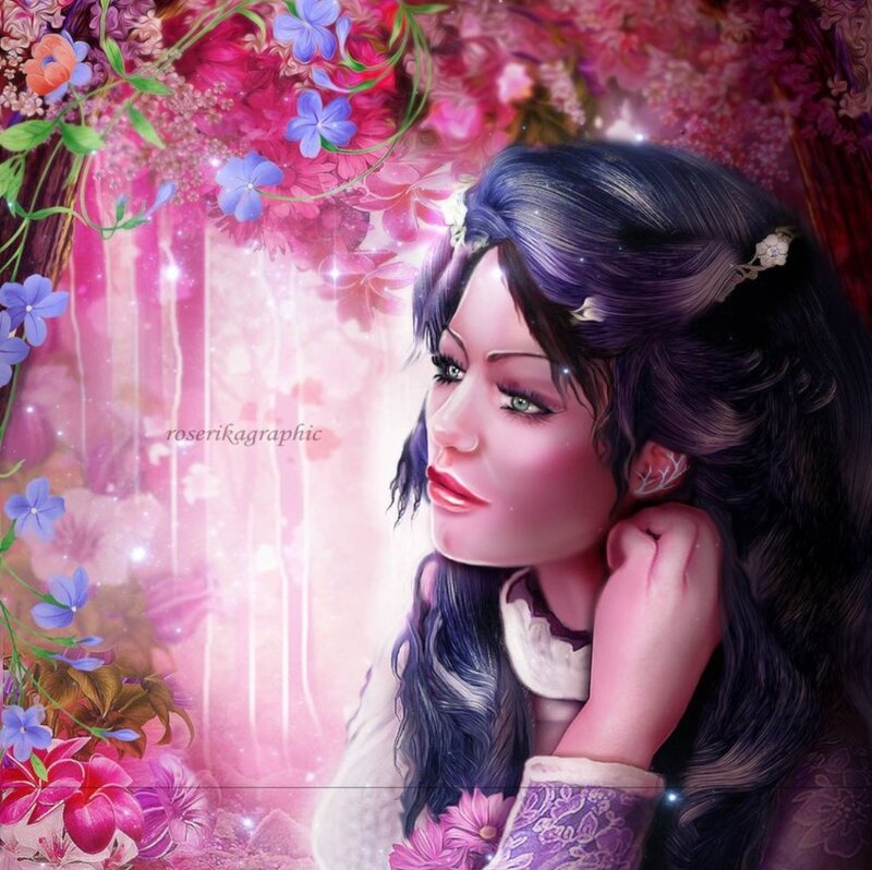Woman with Purple Hair — Pink, Dreamy