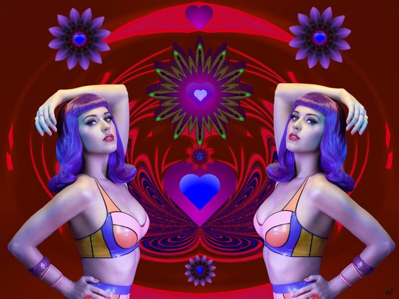 Woman with Purple Hair — Red, Dramatic
